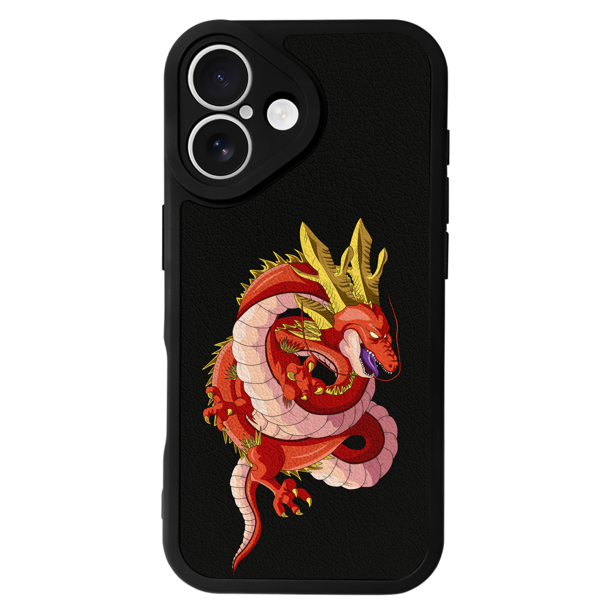 （画像用） ドラゴンボール 神龍 シェンロン DRAGON BALL Shenron 【iPhone 16シリーズ対応】シリコンスマホケース（レザー調） 材質：シリコン